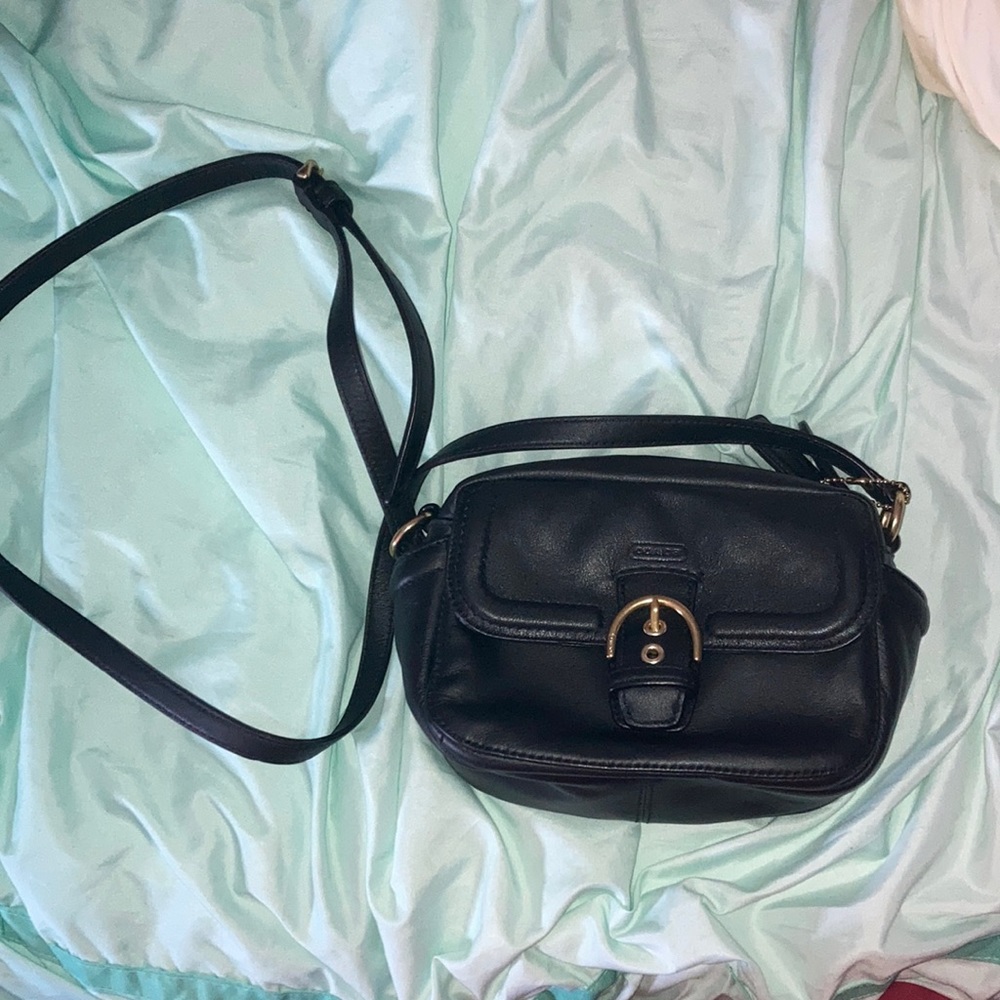 CAMPBELL LEATHER CAMERA COACH BAG (COACH F25150)